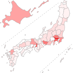 日本地図に数値を当て込んだサンプル